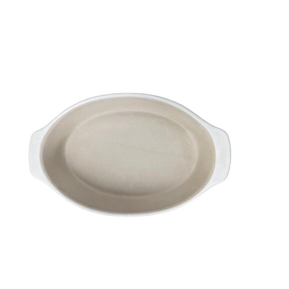 PAMPERED CHEF Oval Baker #1316 Glazed Vanilla Stoneware Cooking NEW Retired - Picture 3 of 6